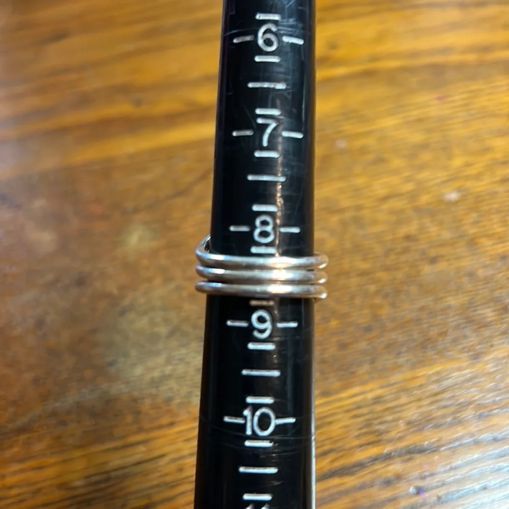 Sterling Silver MEXICO Freeform Weave Tapered Three Layered Band Ring - Picture 16 of 17